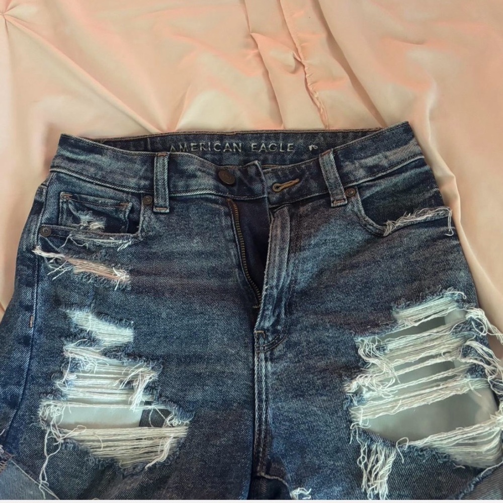 American Eagle Outfitters High Rise Distressed Denim
